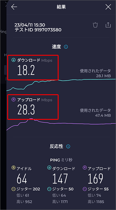 ラウンジ華〜hana〜・Wi-Fiのスピードチェック04