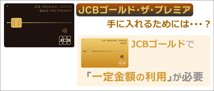 「JCBゴールド・ザ・プレミア」を得るには、JCBゴールドで一定金額の利用が必要