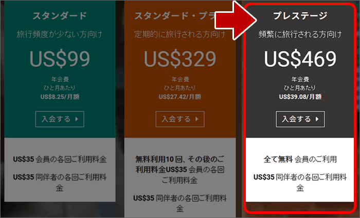 利用回数が無制限で使える「プレステージ会員」が無料で使える!