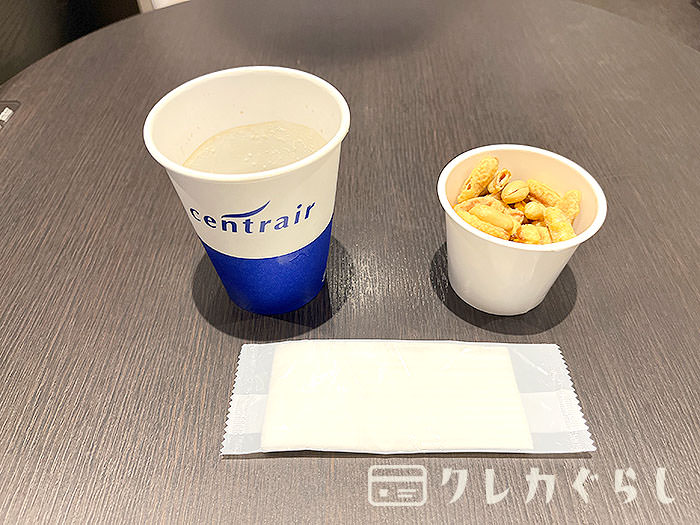 プレミアムラウンジ セントレアで頂いたドリンク・スナック(1)