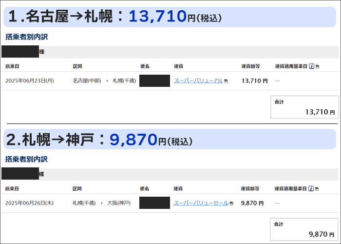 利用する区間と、購入した金額