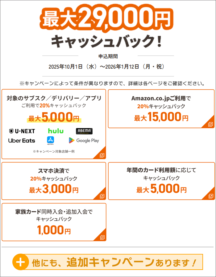 「JCBカードS」のキャンペーン